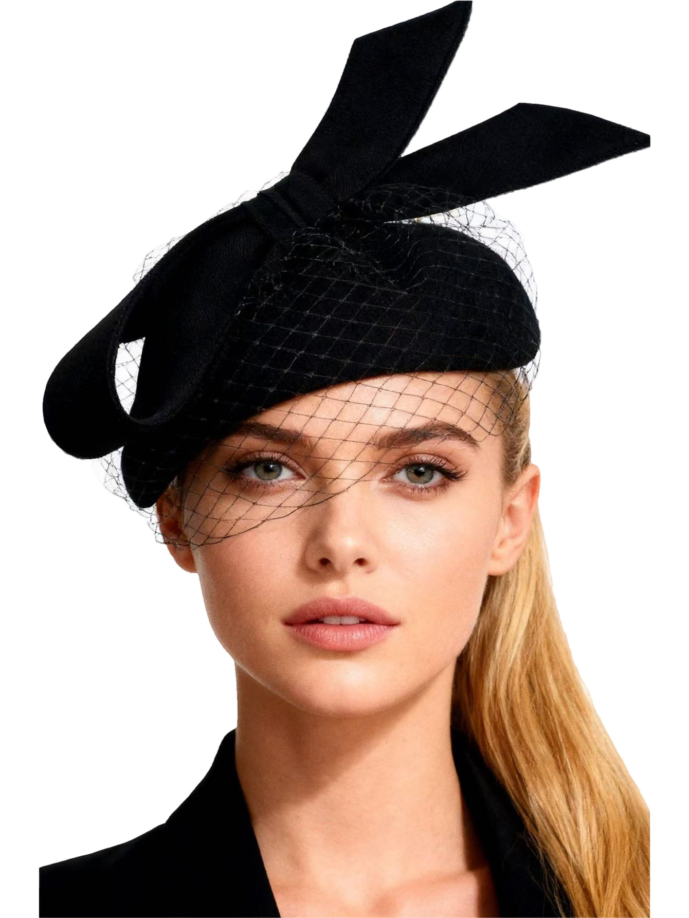 Beret French Wool - Francese Bianco Berretto Fascinator Inverno Elegante