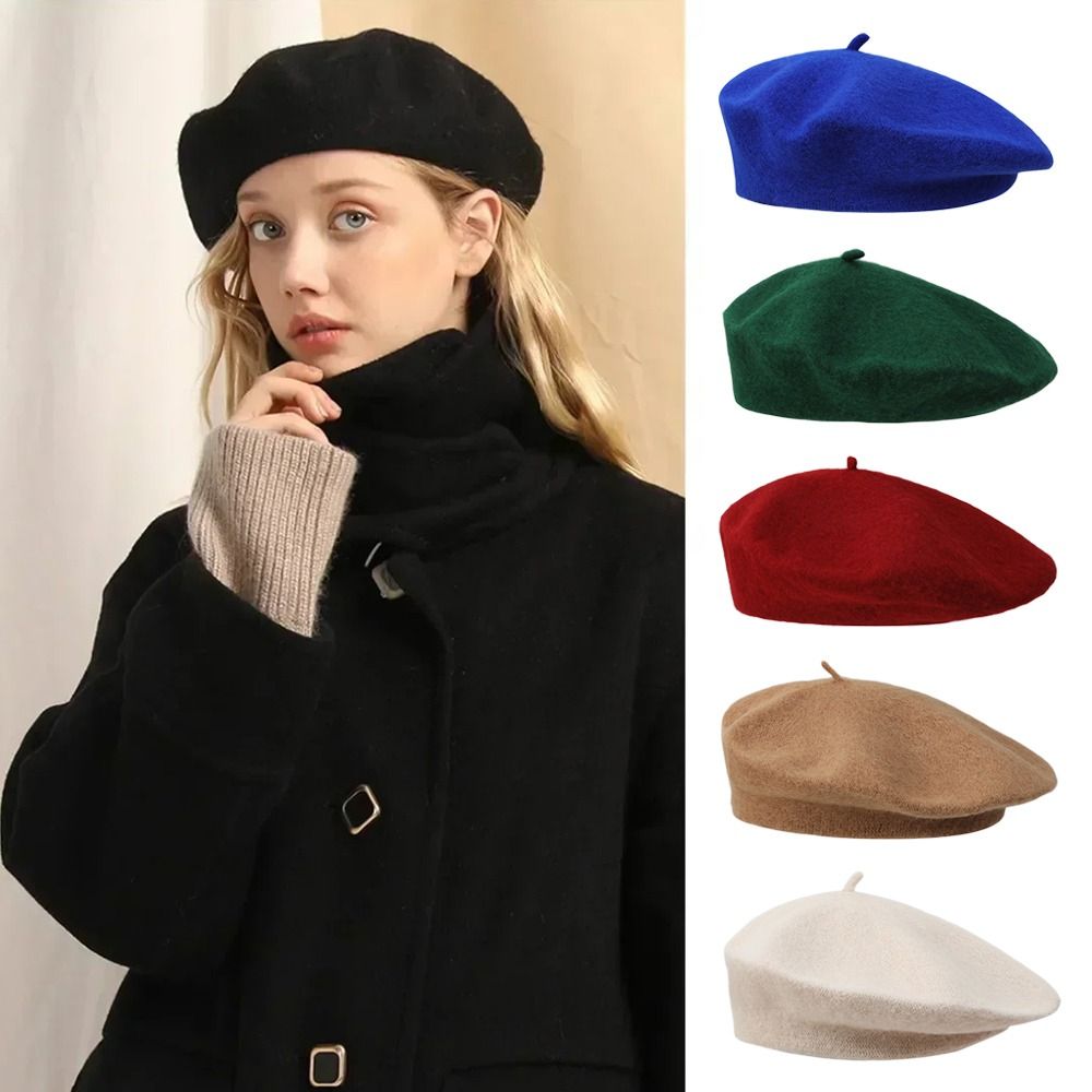 Beret French Wool - Berretto in Lana Caldo Autunno Inverno,