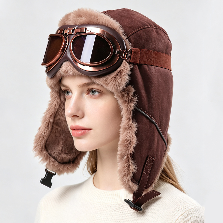 Winter Trapper Hat - Cappello da Aviatore Vintage con Occhiali