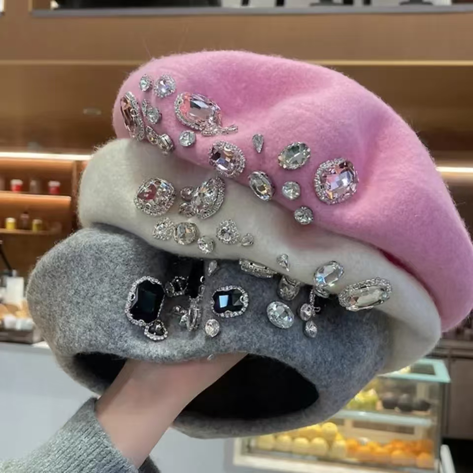Berretto francese con strass s - Beret French Wool recensione e prezzo