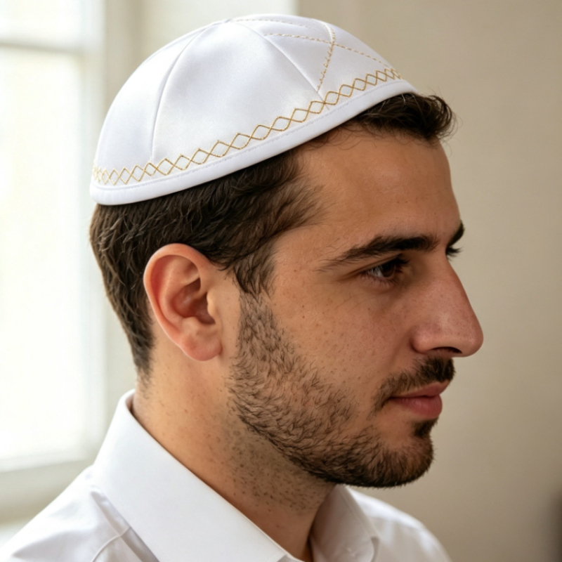 Kippah Ebraica in Raso Bianco  - Skull Cap Helmet Liner recensione e prezzo