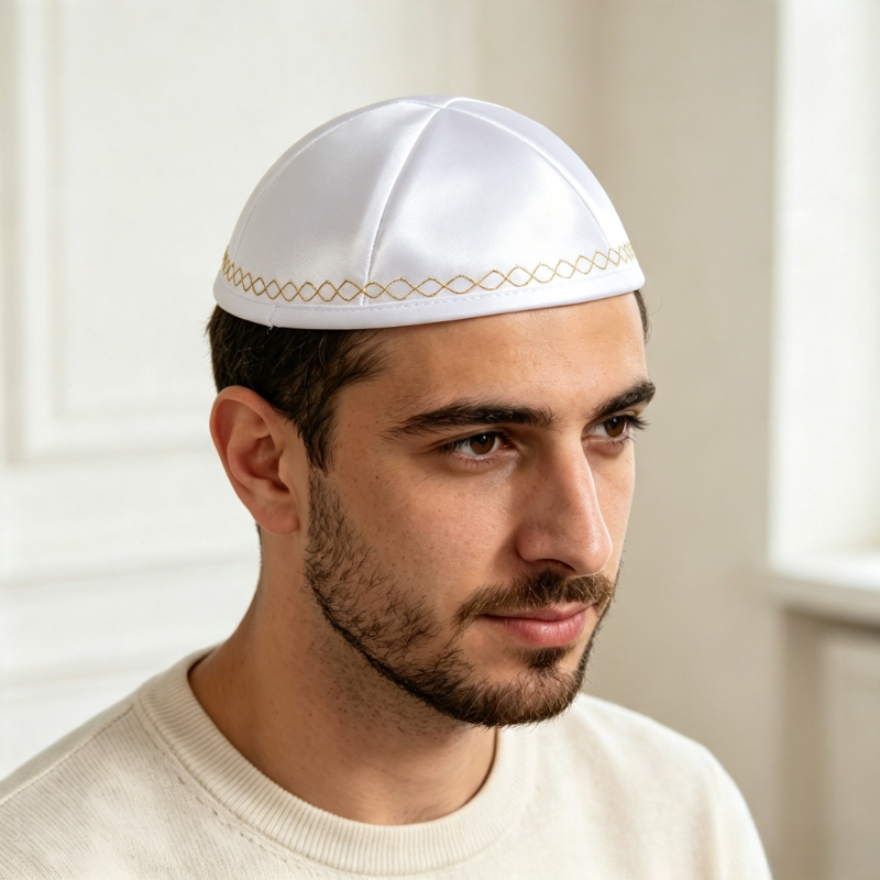 Kippah Ebraica in Raso Bianco  - Skull Cap Helmet Liner recensione e prezzo